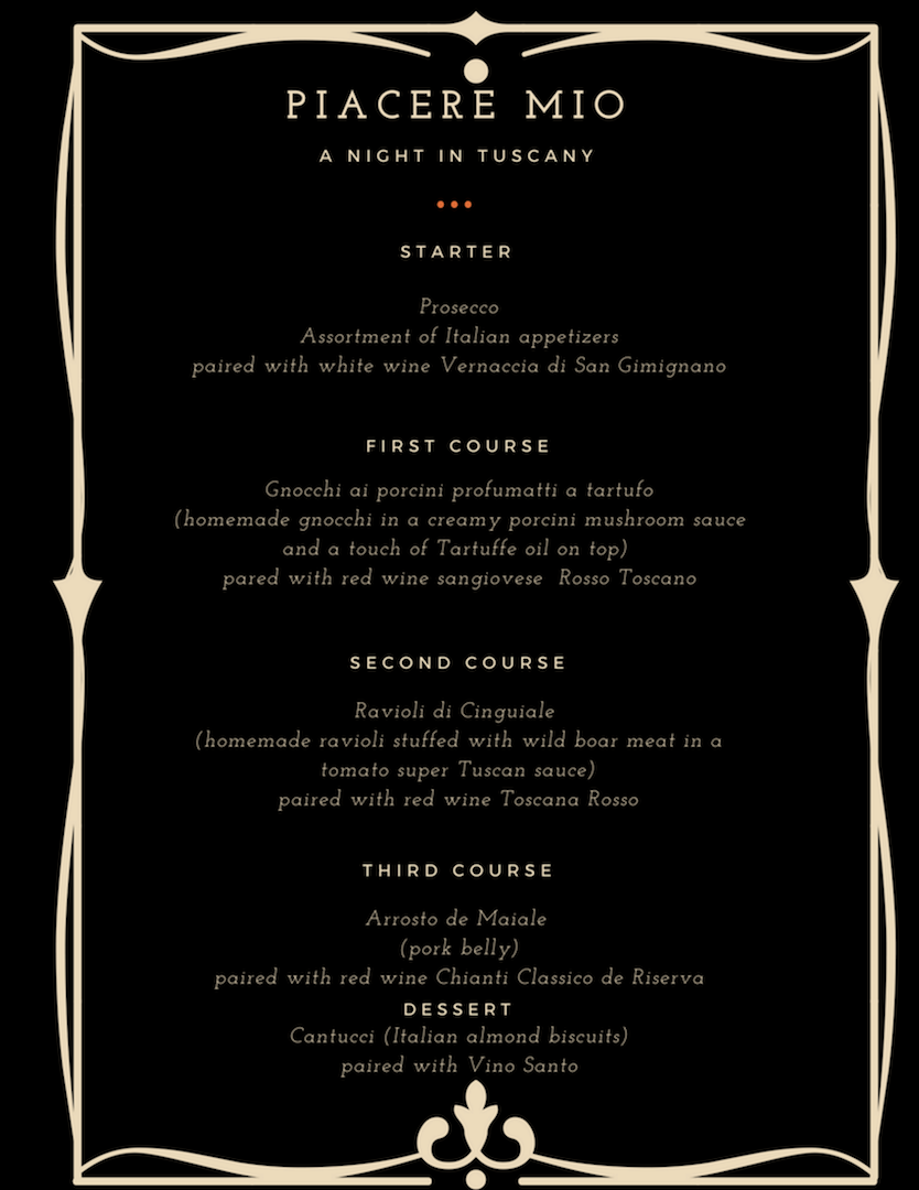 Italian Table Menu Decoration Examples